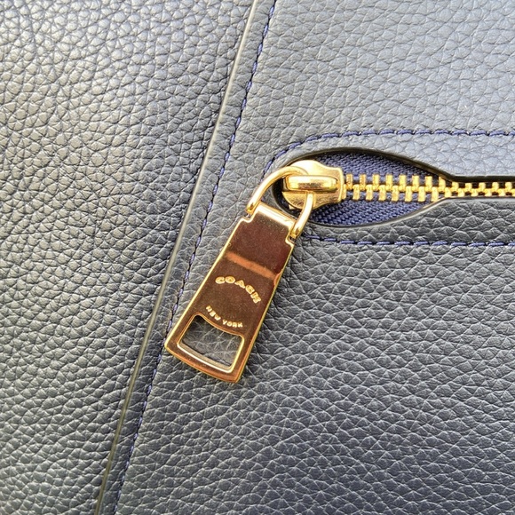 NWOT Coach Prairie Satchel Navy Midnight Leather Crossbody Handbag Purse - Picture 4 of 16